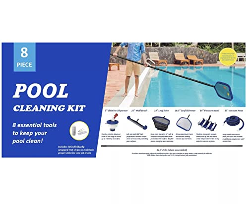 8-Piece Essential Pool Cleaning Kit - Bellso